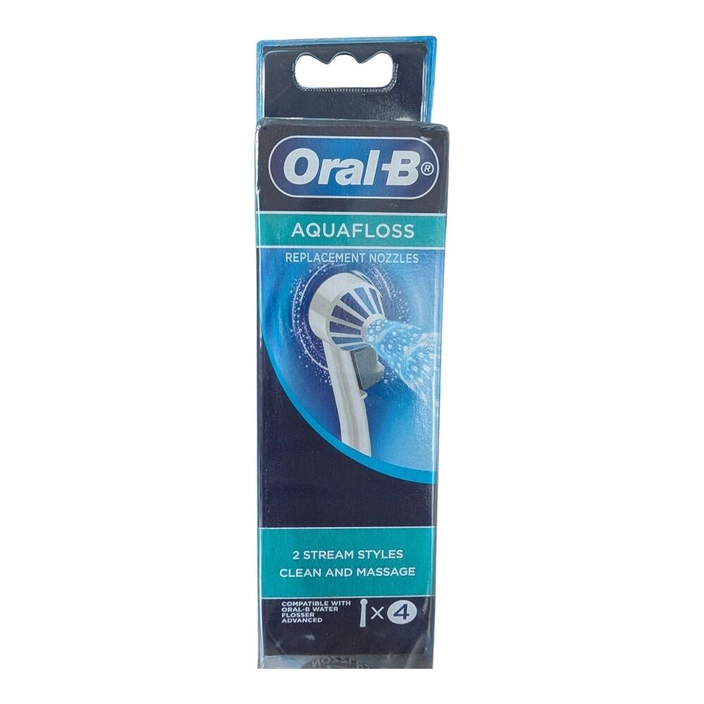 Oral-B Aquafloss Water Flosser Advanced Replacement Heads 4 Count Pack New